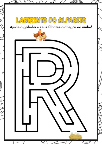 Sortija Letra R TurmaDoReino - Labirinto do Alfabeto - Letra R